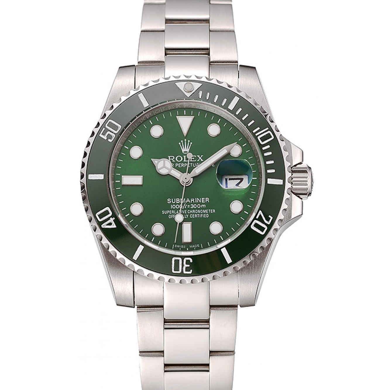 Stainless Dial Rolex 1454069 Submariner Steel Bracelet Green 0824